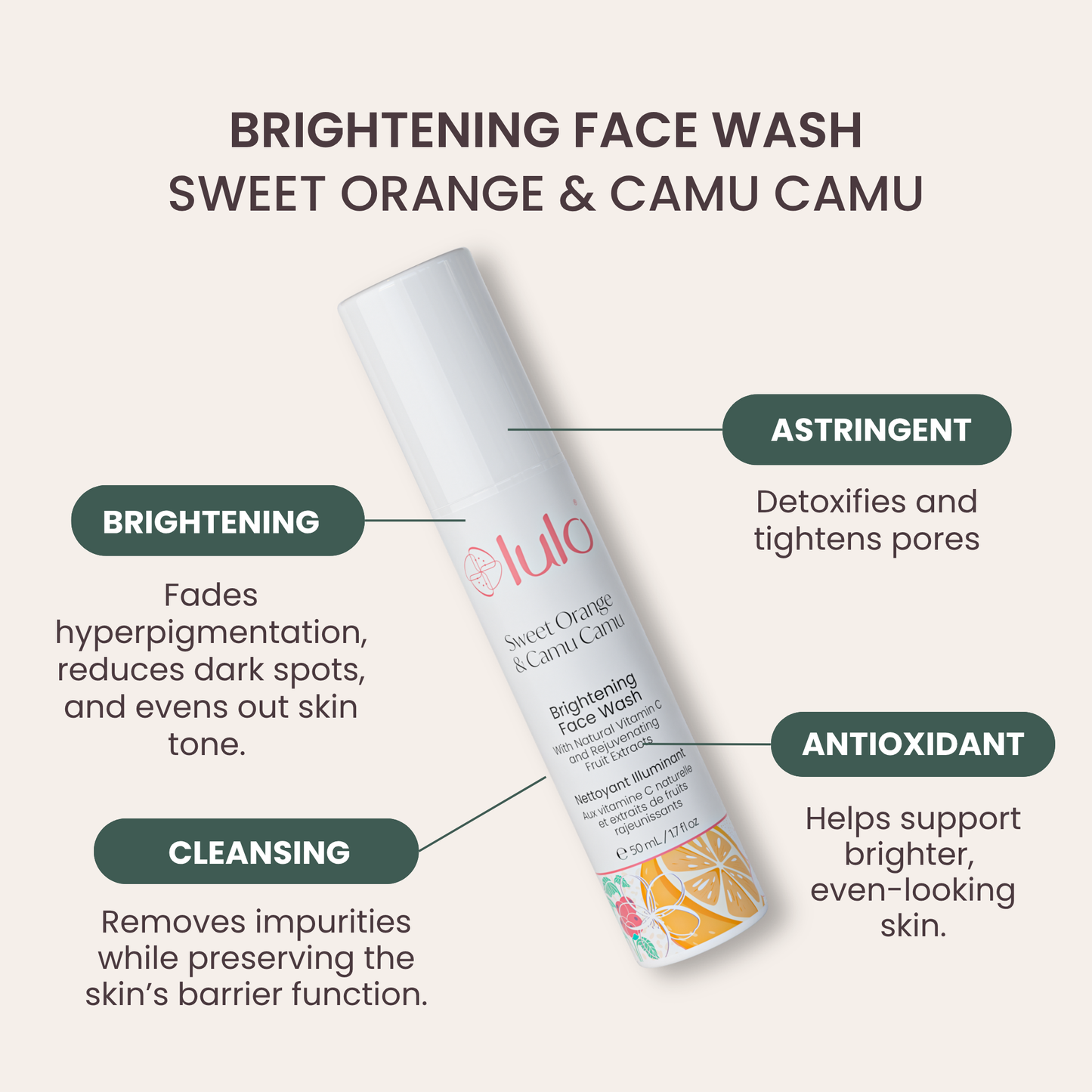 Limpiador Facial Iluminador - Naranja Dulce & Camu Camu